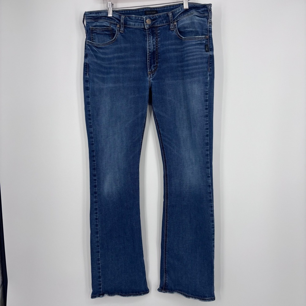 Silver Jeans Craig Mens 36x32 (Tagged 38x34) Blue Bootcut Faded Rugged Classic - Picture 2 of 12